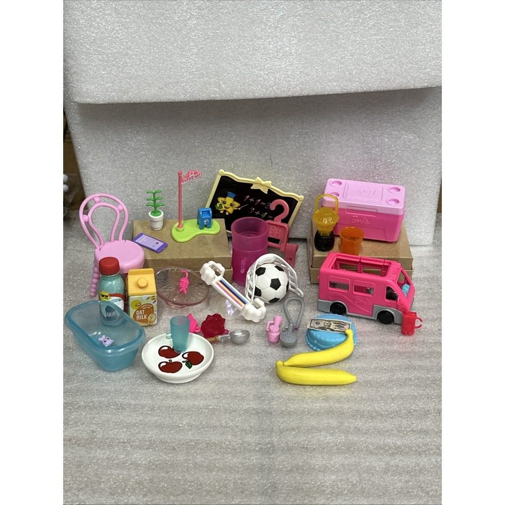 Barbie‎ and Bratz Doll Accessories Set Mixed Lot 32 Pieces Camping Bus Cooler